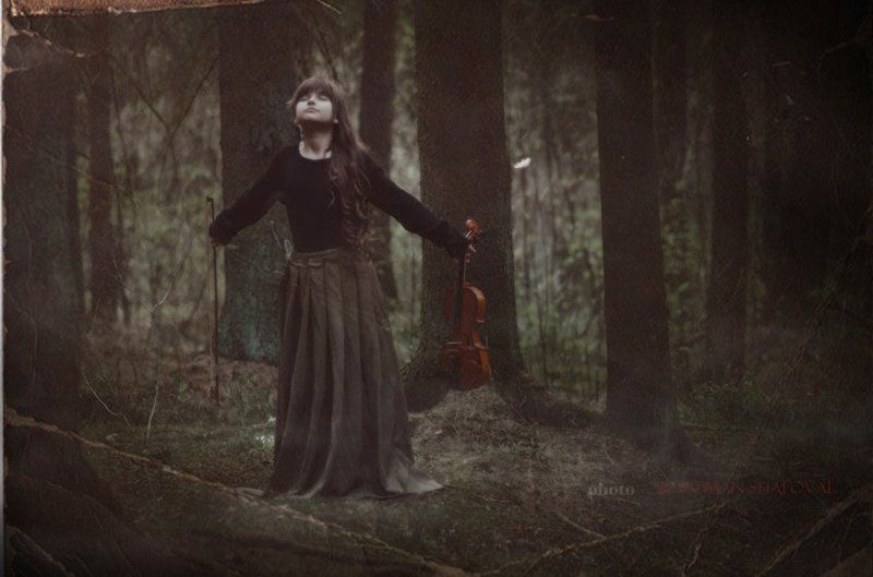 Лес, Портрет, Скрипка где тишина берёт своё начало... фото превью