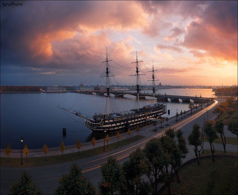 Благодать, Закат, Нева, Осень, Санкт-петербург Предстояние фото превью