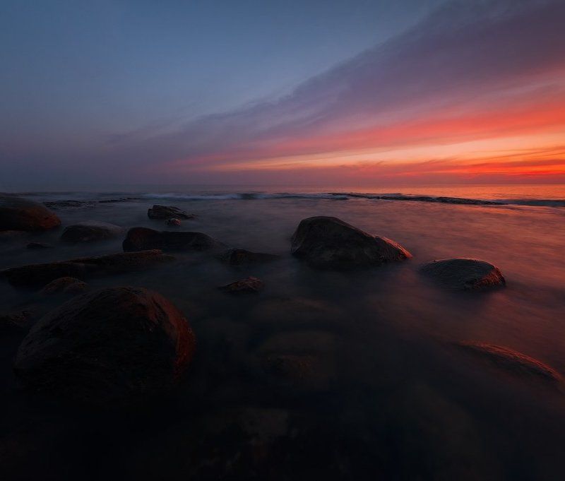 Закат, Камни, Море, Остров, Тайланд Тропическая безмятежность... фото превью