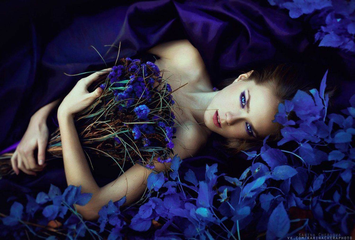 50mm, Blue, Eyes, Face, Fantasy, Fashion, Flowers, Girl, Glamour, Karinachernova, Moscow, Nikon d90, Russia, Чернова Карина