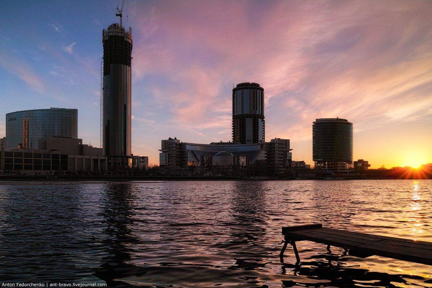 екатеринбург, закат, небоскреб, сити, Антон Федорченко
