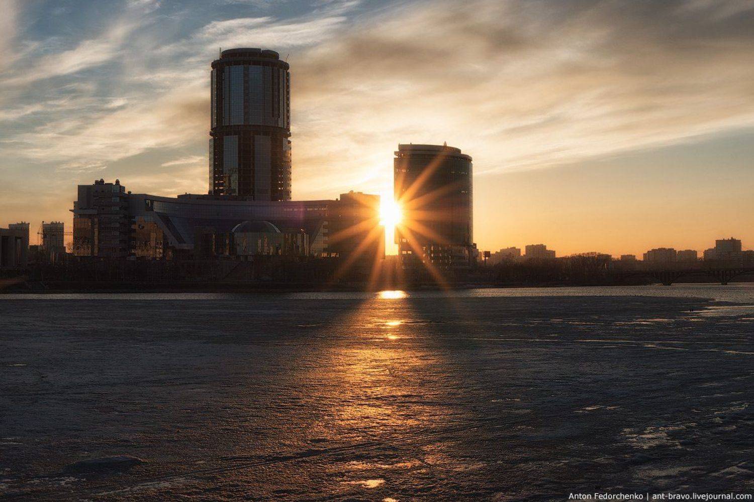 Екатеринбург, Закат, Пруд, Сити, Антон Федорченко