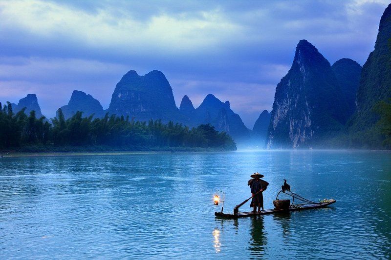 Fishermen and cormorants фото превью