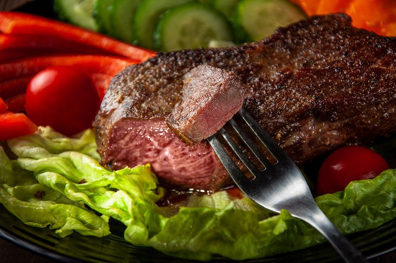 мясо, блюдо, стейк, сервировка, фудфото  фото превью