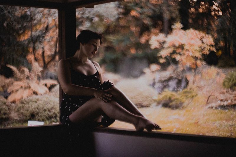 Портрет, осень, гелиос, женский портрет, нежность, японский сад, Москва Полина ... осень фото превью