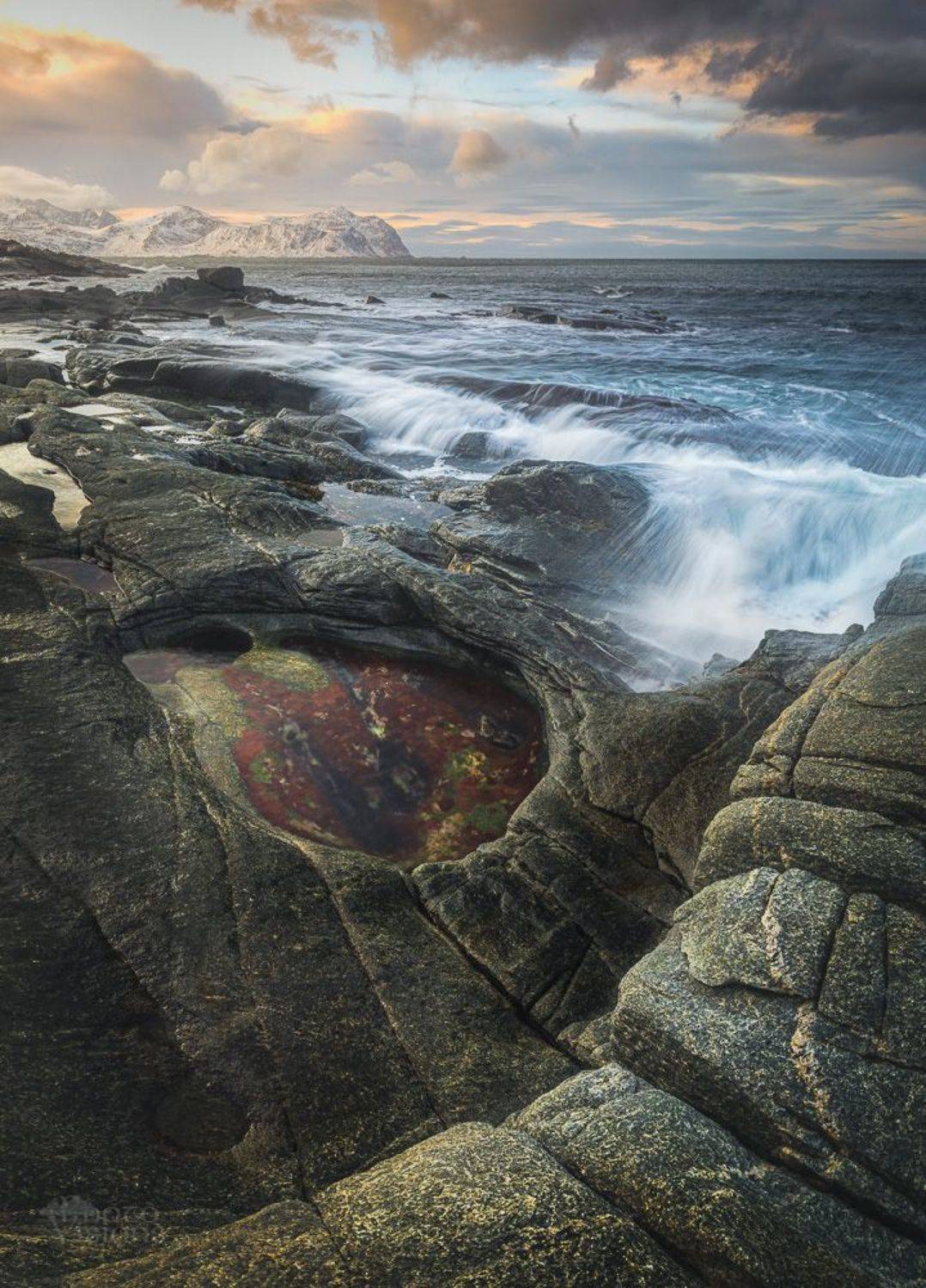 norway,norwegian,lofoten,seascape,sea shore,shoreline,coastline,coast,winter,long exposure,nft,, Adrian Szatewicz