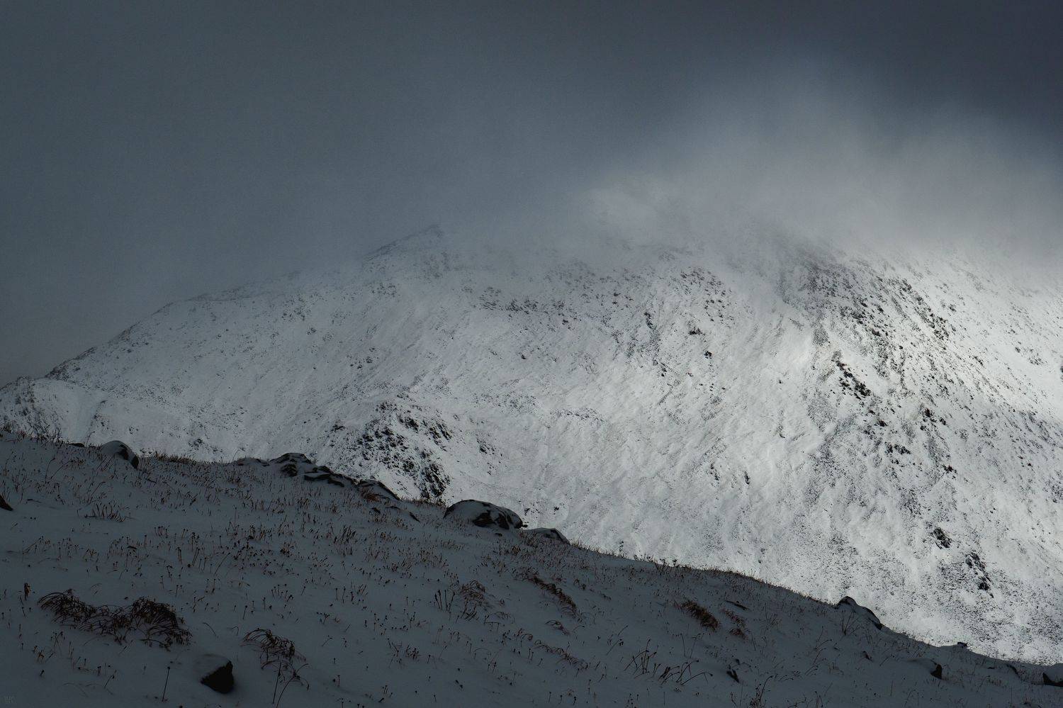 горы, снег, тучи, Елена Шевченко