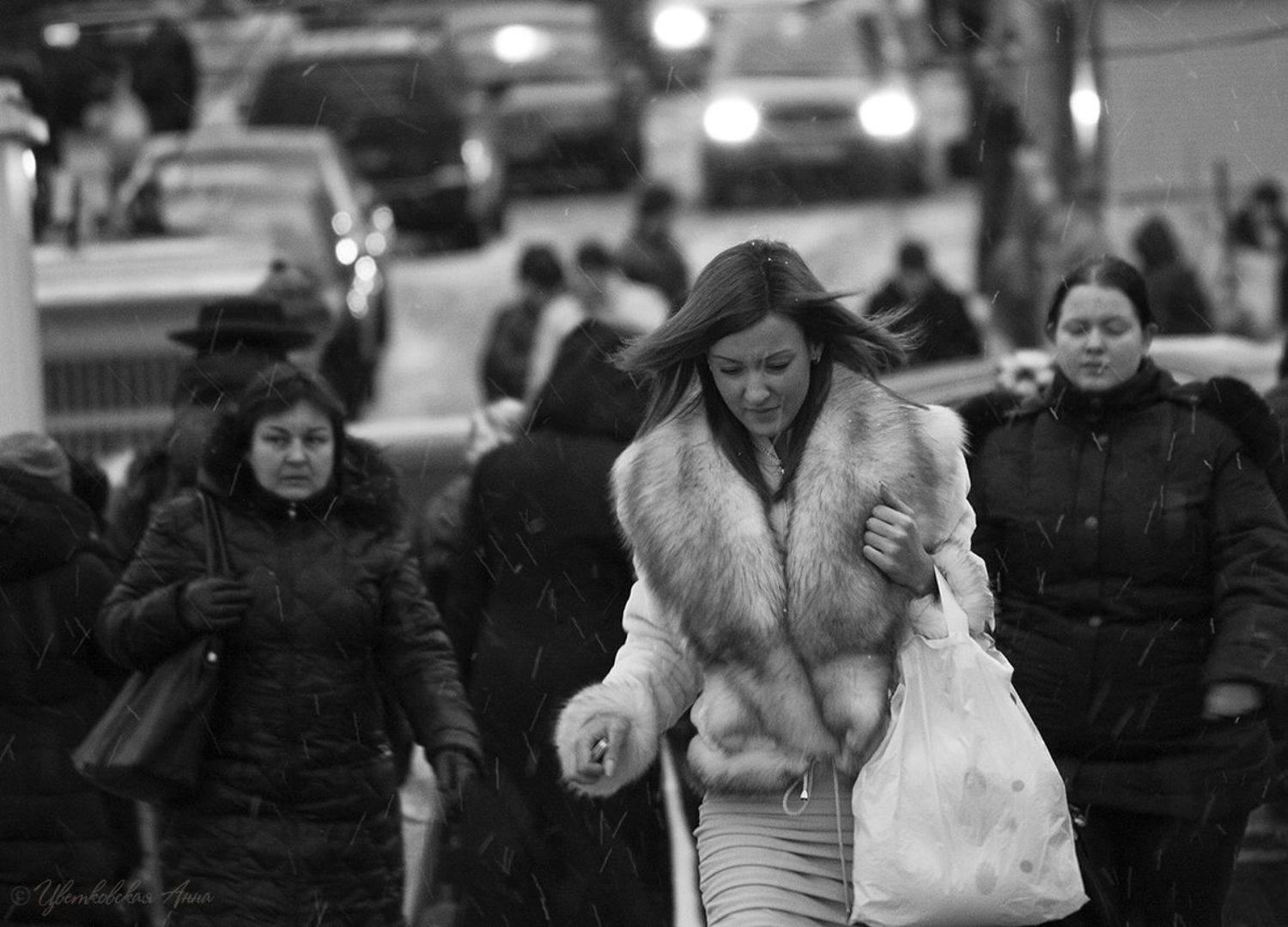 город, москва, зима, люди, Анна Цветковская