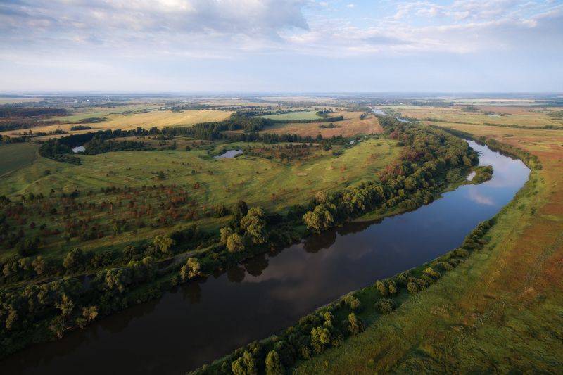пейзаж, день Течет река... фото превью