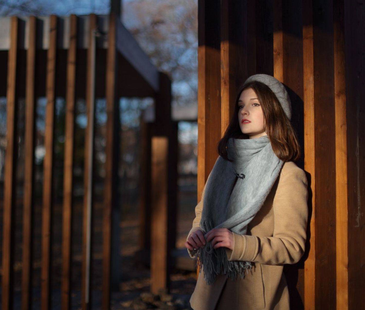 девушка, портрет, осень, закат, Андрей Ларионов