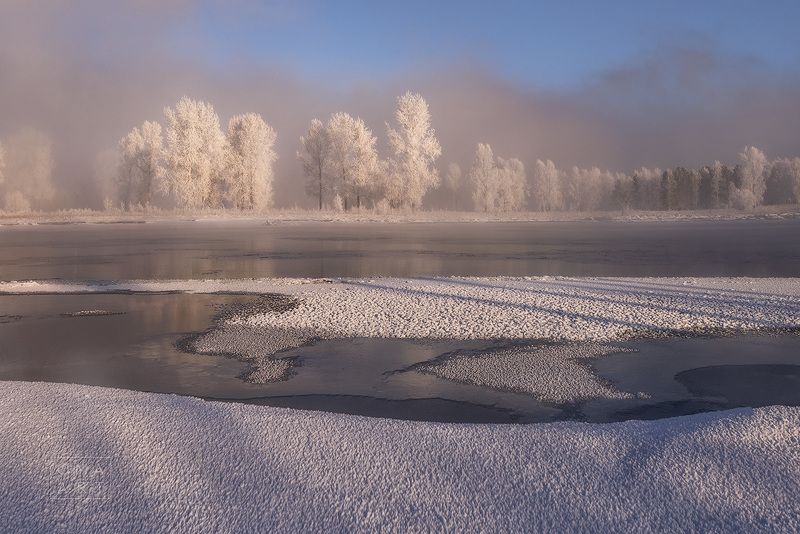 зима, мороз, енисей, иней, сибирь, красноярский край, железногорск Енисейская Зима фото превью