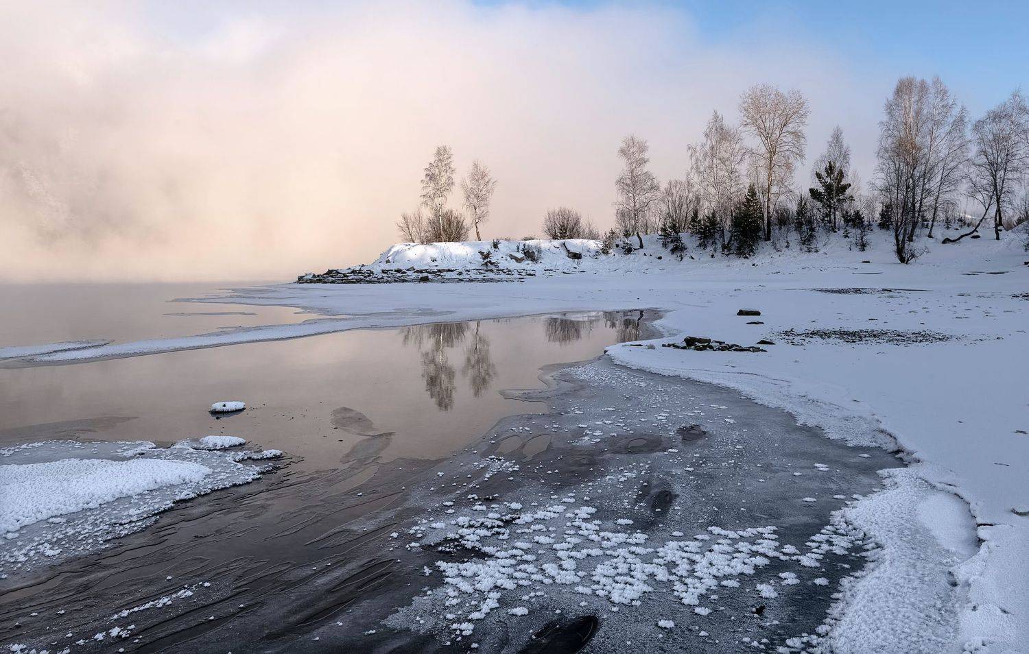 зима, мороз, островок, залив, Марина Фомина