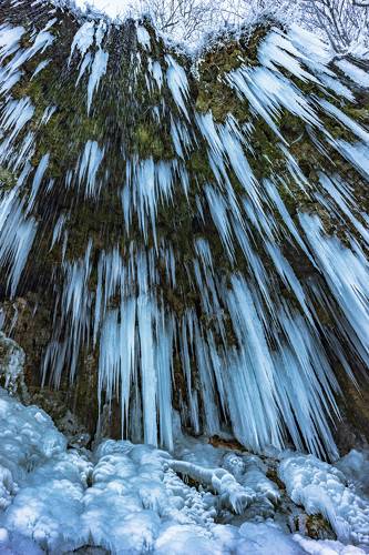 The frozen waterfall Varovitec