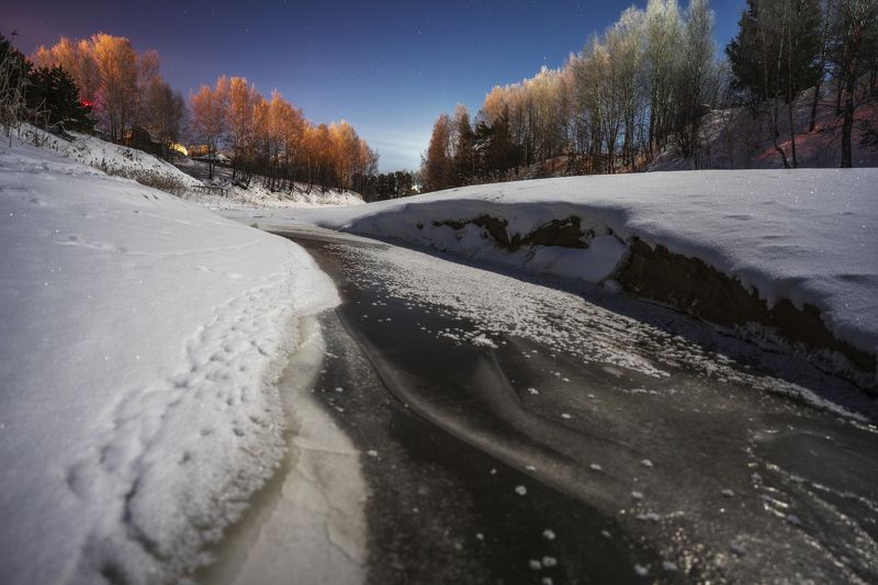 замерзший ручей фото превью