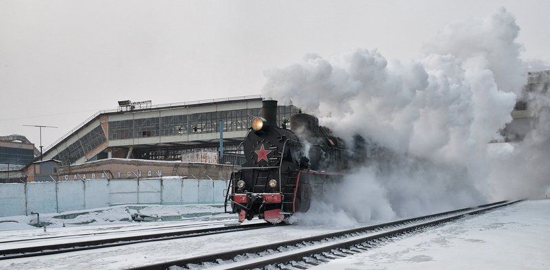Железная дорога, зил, паровоз, эр 797-41 Слава Труду!!! фото превью