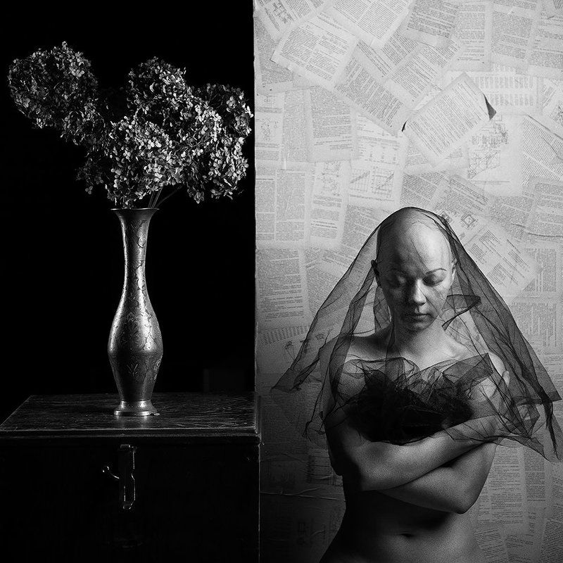 Angel, B&w, Dinarak, Ангела, Чб Angel фото превью