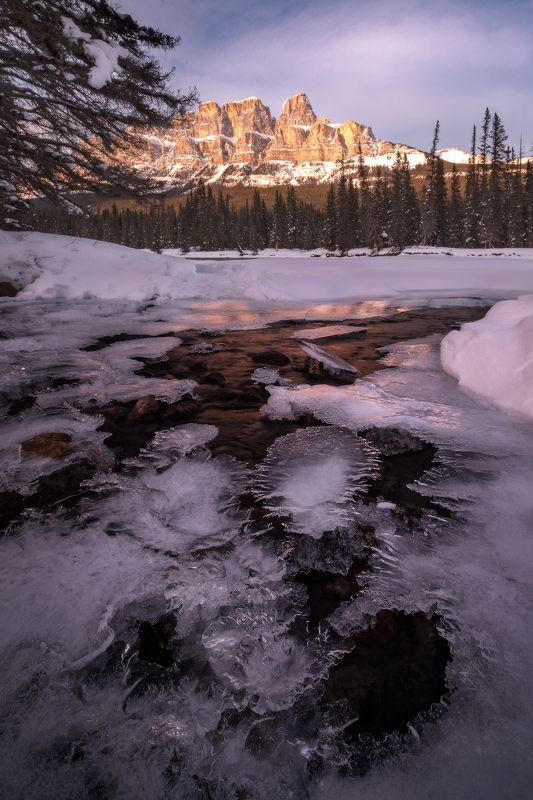 canada, rockies, bow, river, castle Ажурный Кастл фото превью