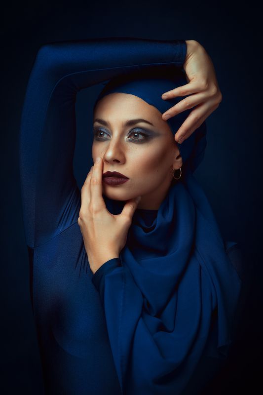 модель, девушка, girl, female, woman, blue, portrait, портрет Восточная тема фото превью