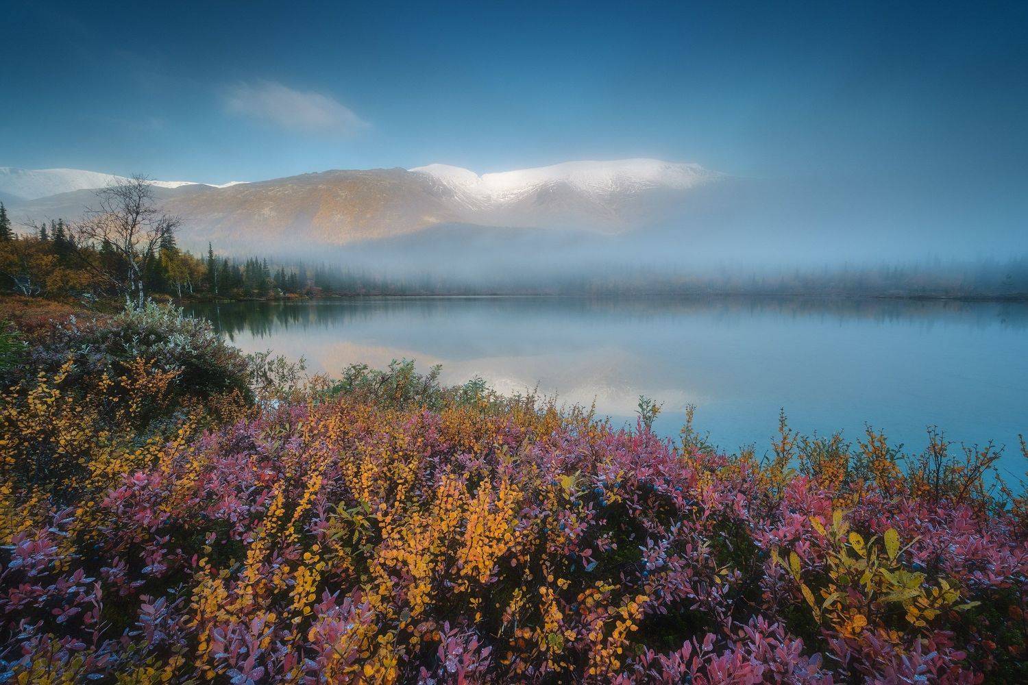 россия, мурманская область, кольский полуостров, пейзаж, природа, осень, заполярье, рассвет, хибины, озеро, Оборотов Алексей