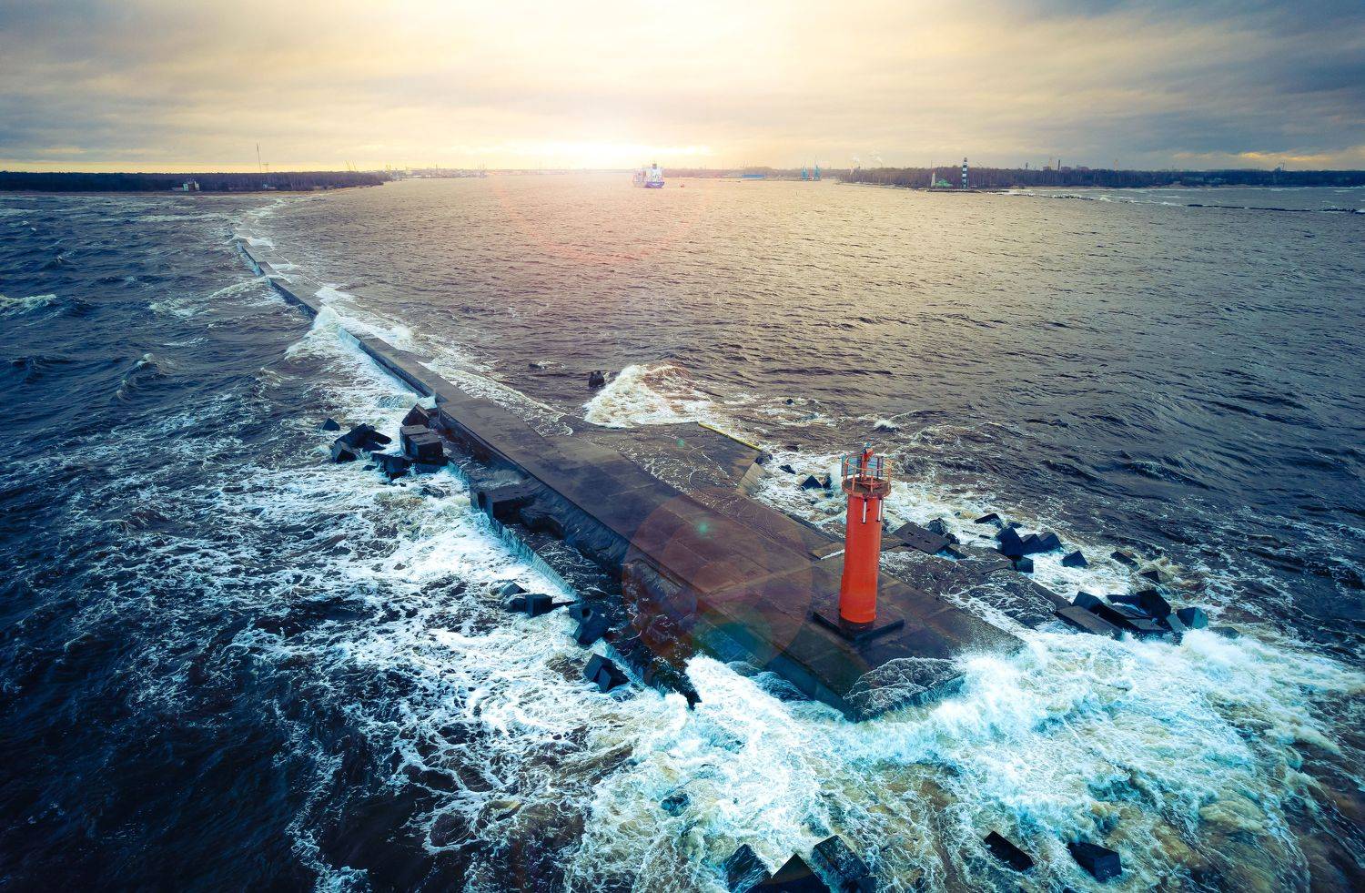 море, волны, маяк, аэрофото, dji, Парфентьев Антон