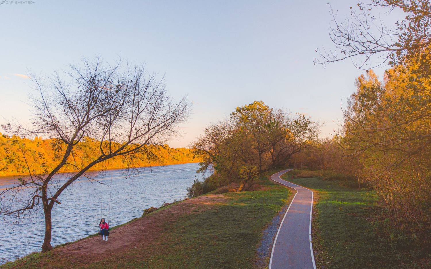 Аэрофото пейзаж город креативное необычное дрон река небо интересное профессиональное облака лето , Sergey Shevtsov