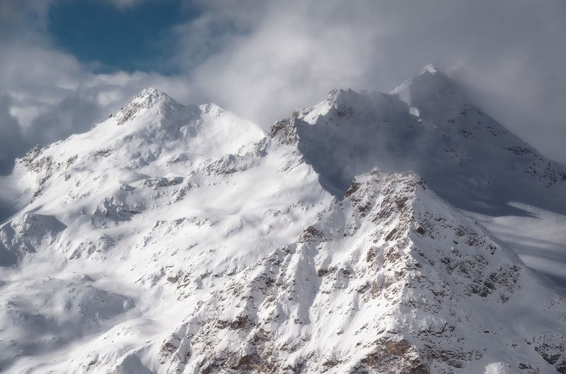 elbrus landscape mountains range nature caucasus plateau winter snow glacier Накра. фото превью