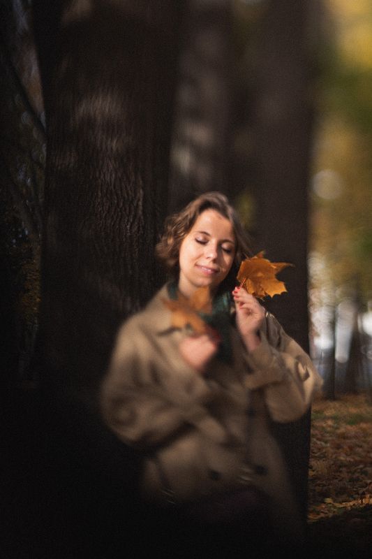 Портрет, осень, гелиос, размытие, free lensing, женский портрет,  Москва Ирина ... осень фото превью
