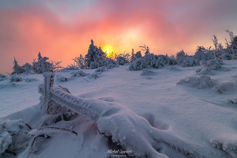 #poland #pentax #benro #lightroom #nikcollection #nature #sunrise #mountains #sky #fog #foggy #morning #pix #specter #brocken Sunrise at Babia Góra 2. фото превью