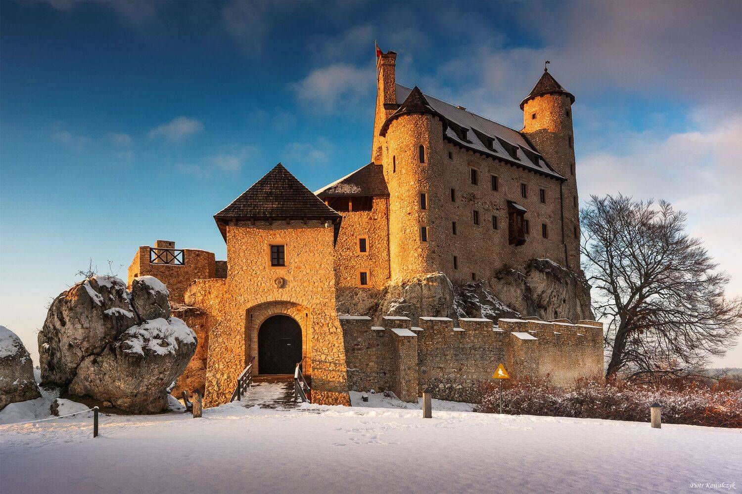 zamek, bobolice, zima, Kowalczyk Piotr