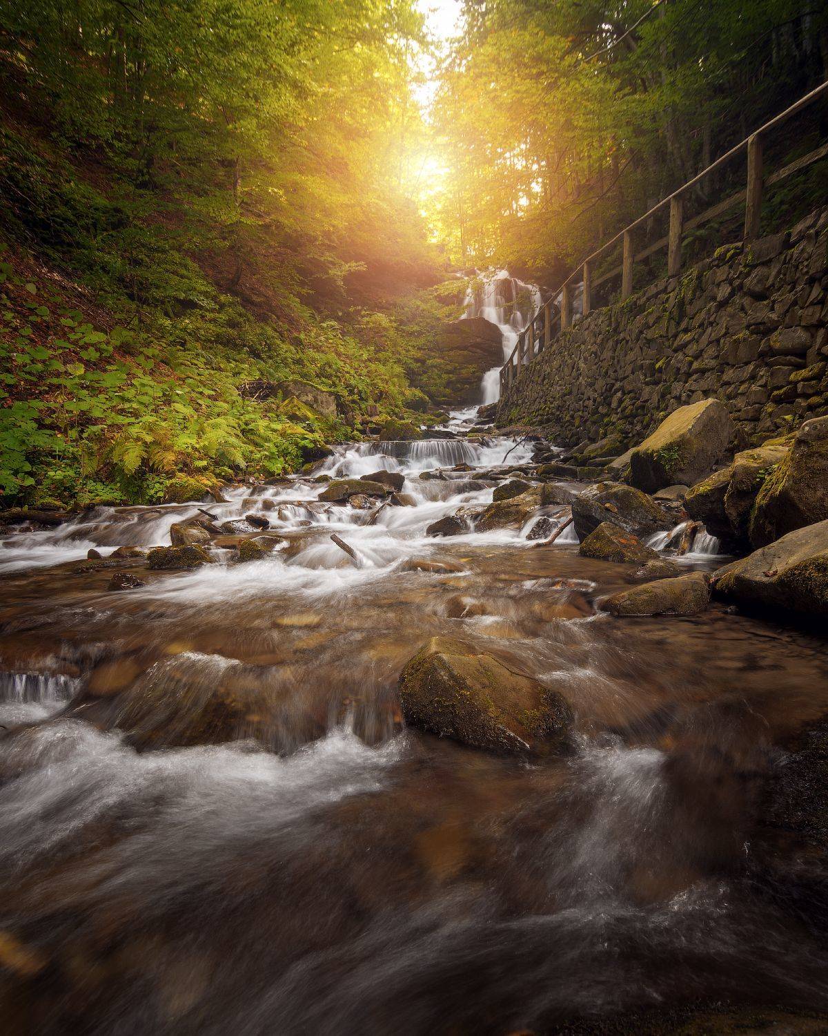 горы, карпаты, водопад, шипот, река, лес, украина, Назар Рябуха