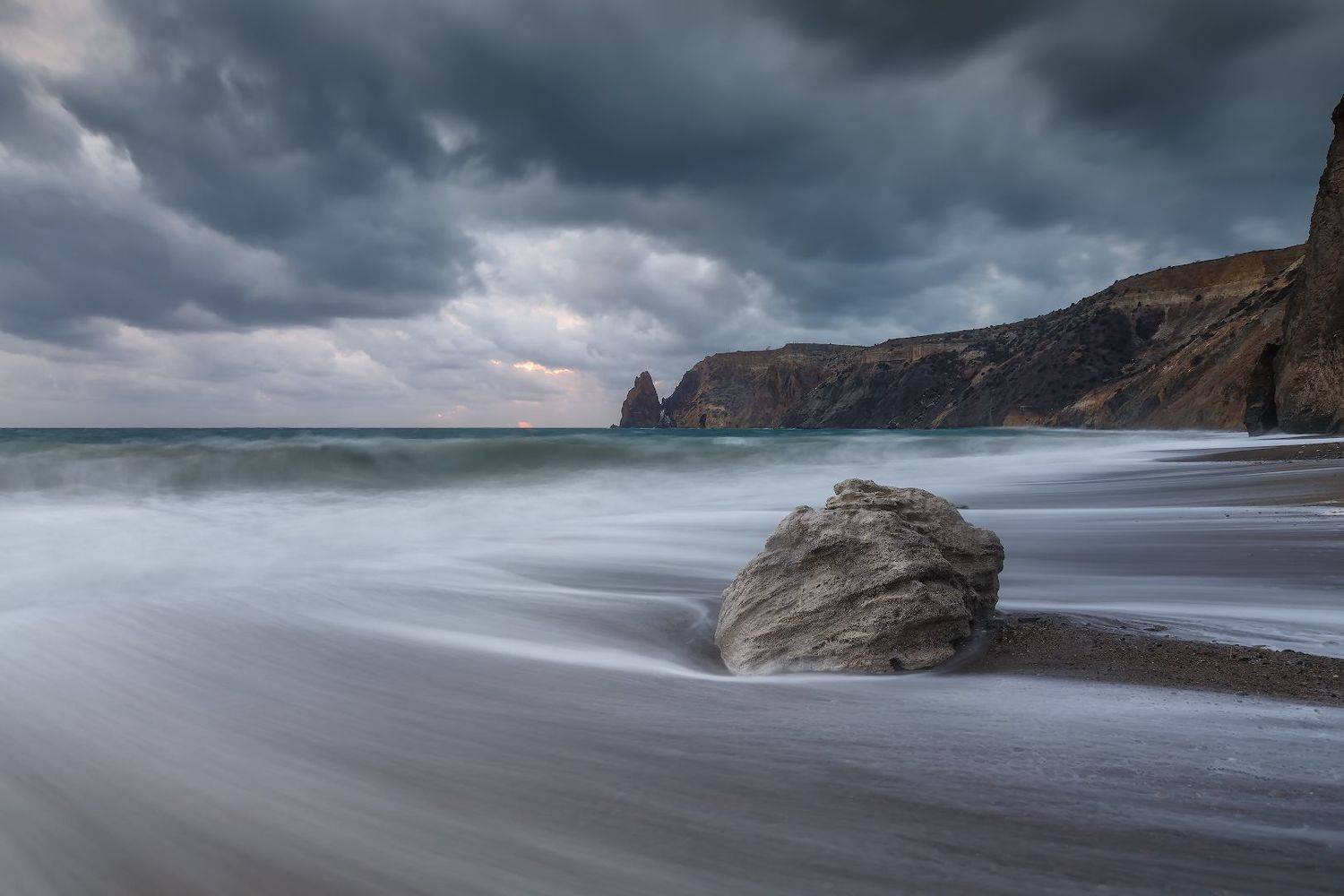 севастополь, море, зима, пляж, фиолент., Владимир Дубинин
