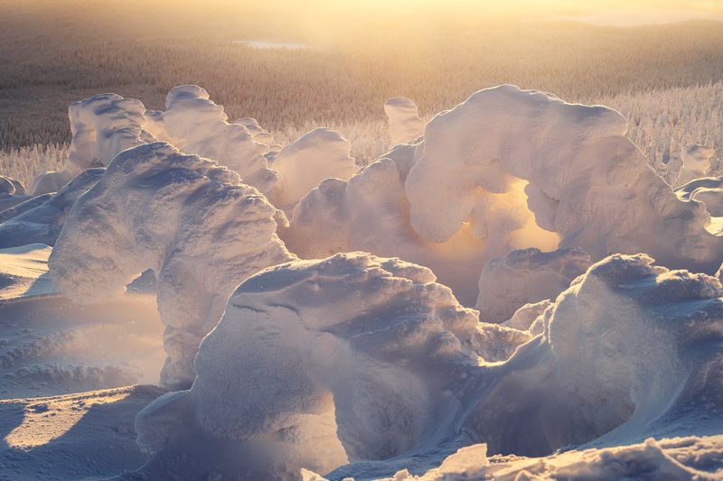 колчимский_камень, пермский_край, красновишерск, зима, снег, рассвет, пейзаж, урал Снежные кони фото превью