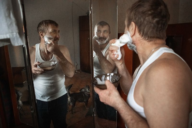 папа, сын, классическое бритье, старинка, ретро, семья Хочу как папа фото превью