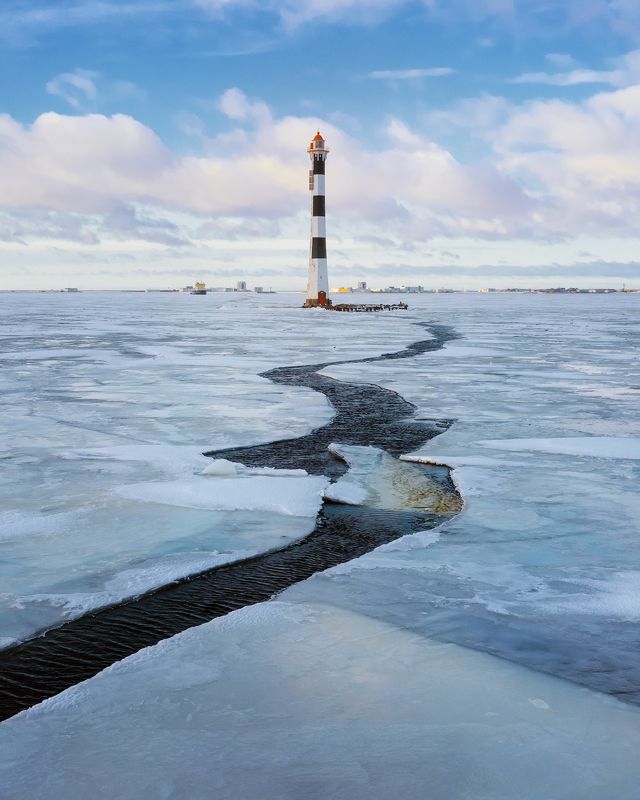 маяк, пейзаж Задний створный маяк у Кронштадта фото превью