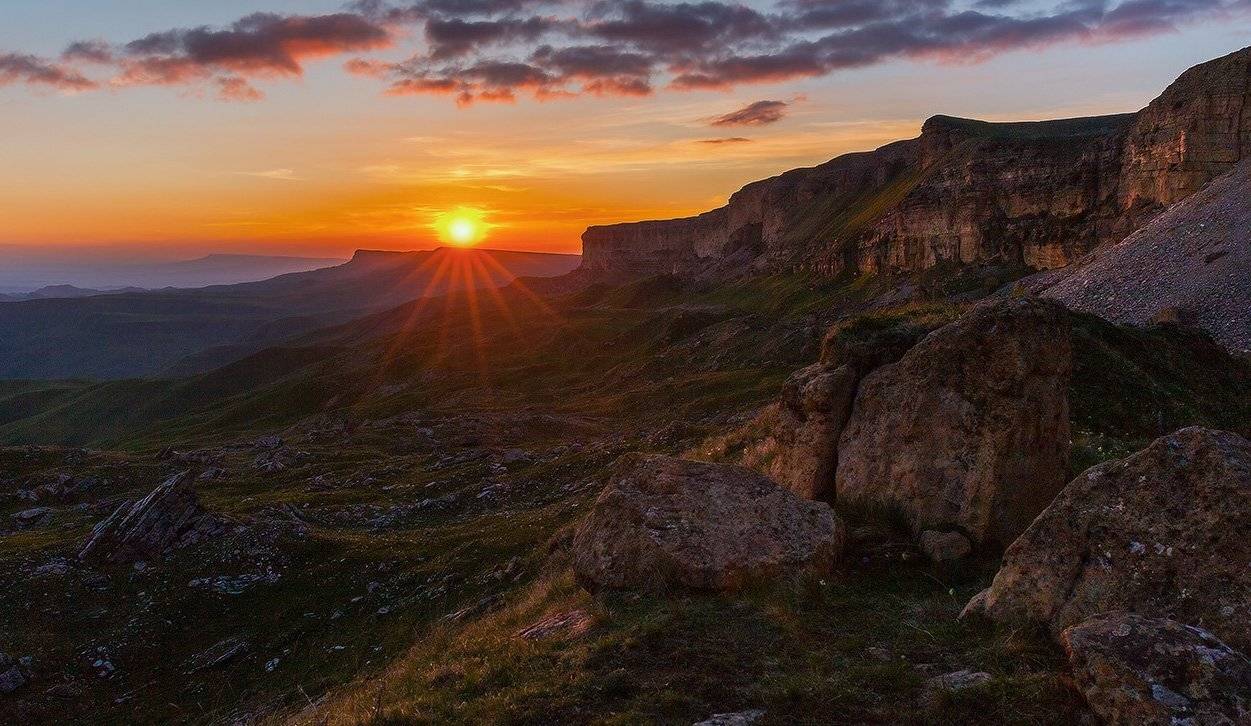 скалистый, хреьбет, перевал, гум, баши, закат, Николай Мысливцев