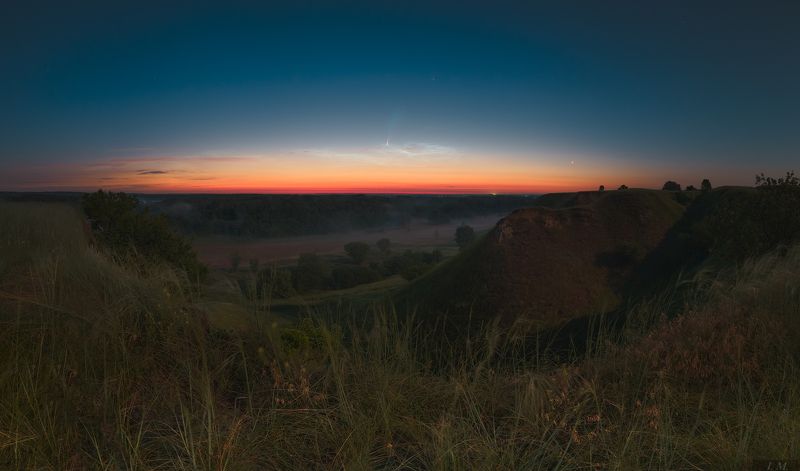 ночь, пейзаж, комета, серебристые облака, звезды, астрономия, астрофотография, ночная съемка, comet, neowise, nightscape, silver clouds, co, astrophotography, astronomy Вспоминая NEOWISE ... фото превью