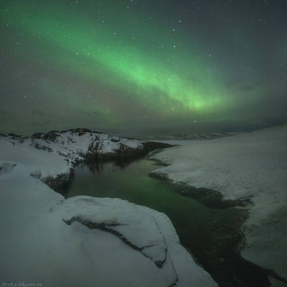 териберка, мурманская область, северное сияние, аврора, баренцево море, Арсений Кашкаров