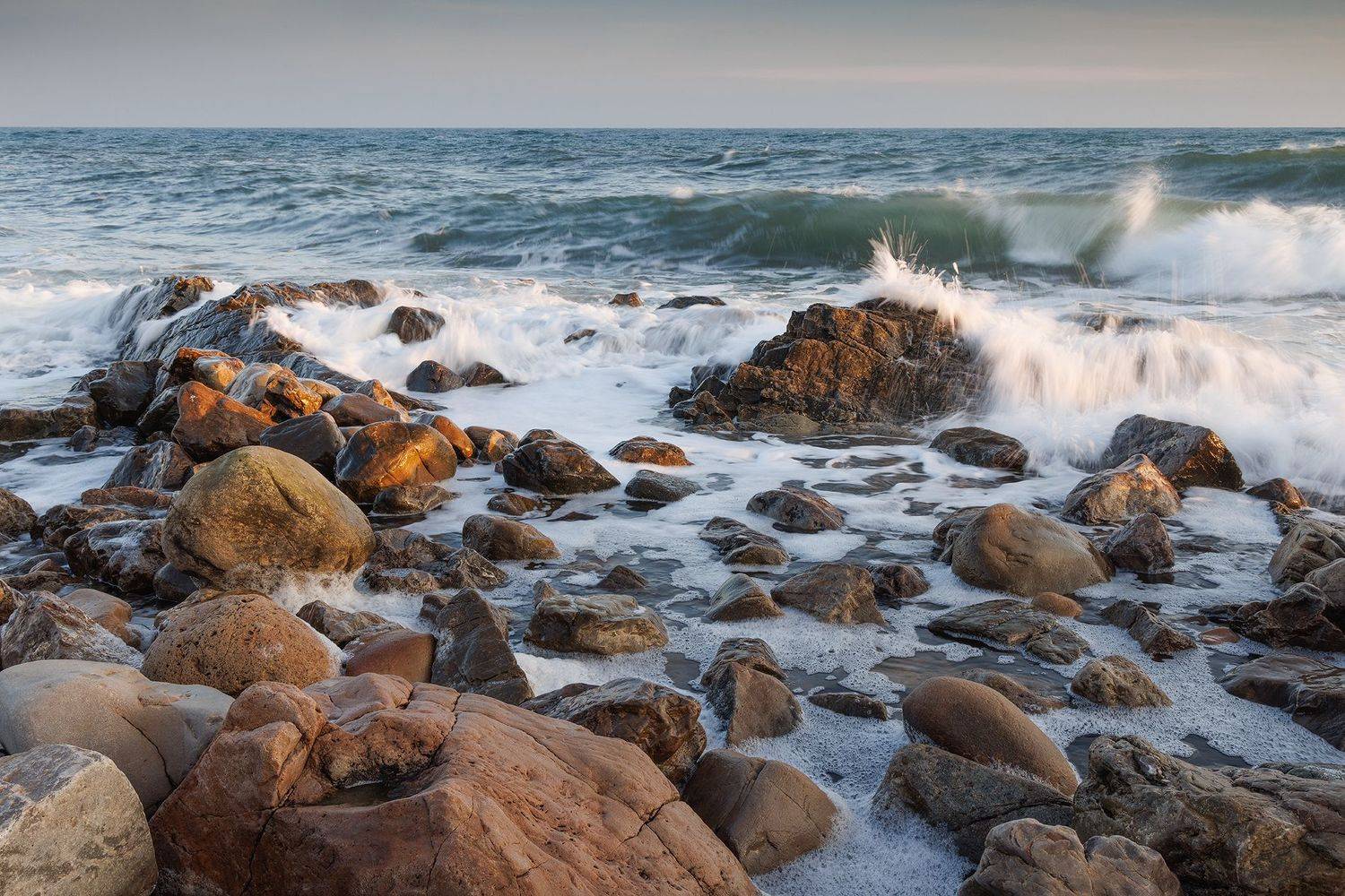 море, пена, брызги, пена, камни, Елена Ковригина