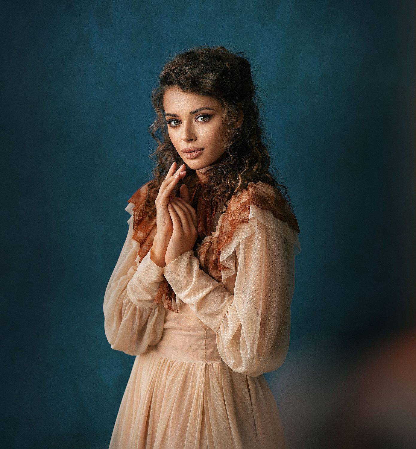 девушка портрет винтажное платье, Алексей Шаклеин