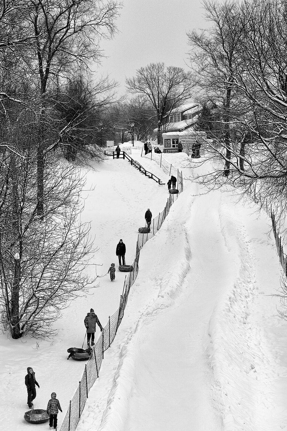 зима, парк, чб фото, зимние развлечения, стрит фото, Vera Trandina