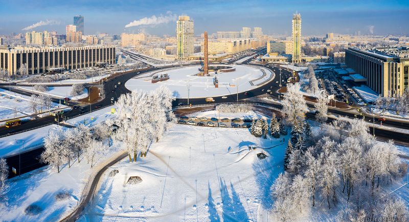 россия, петербург, зима Монумент защитникам Ленинграда на пл. Победы фото превью