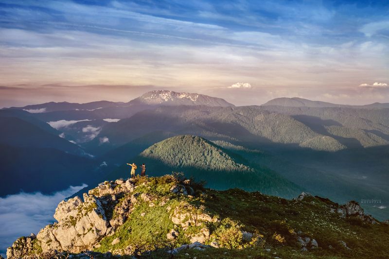 пейзаж, утро, рассвет, адыгея, краснодарский край Утро на плато Черногор фото превью