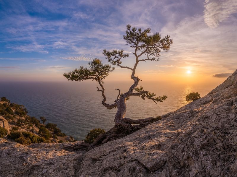 крым, новый свет, судак, черное море, пейзаж, природа, закат, море, россия, горы, crimea, novyi svet, sudak, black sea, landscape, nature, sunset, sea, russia, mountains Закат на пике Космсоса фото превью