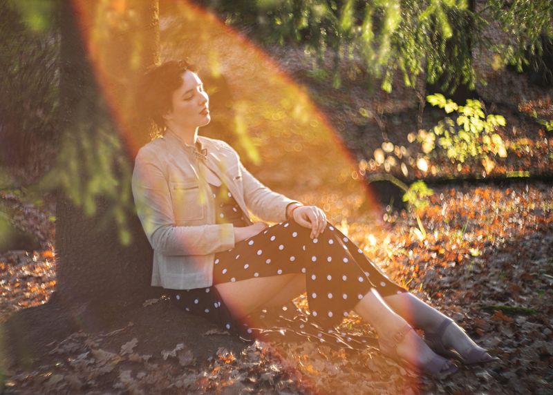 Портрет, осень, гелиос, размытие, женский портрет, Москва, солнце, блик Полина ... осень фото превью