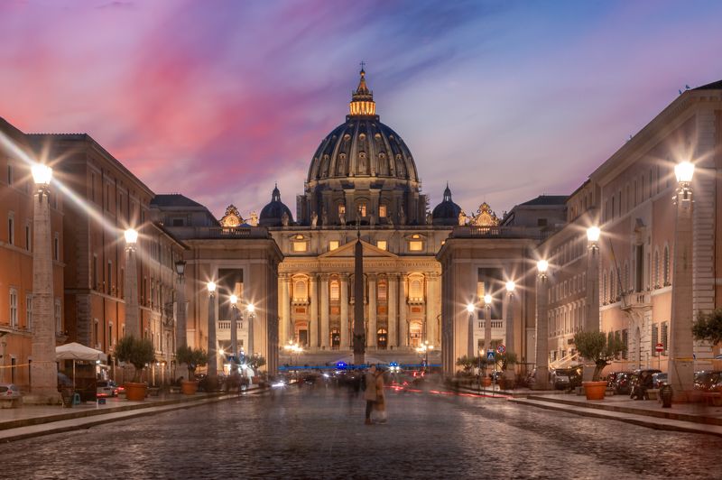 архитектура, италия, ватикан, история, закат Basilica Sancti Petri фото превью