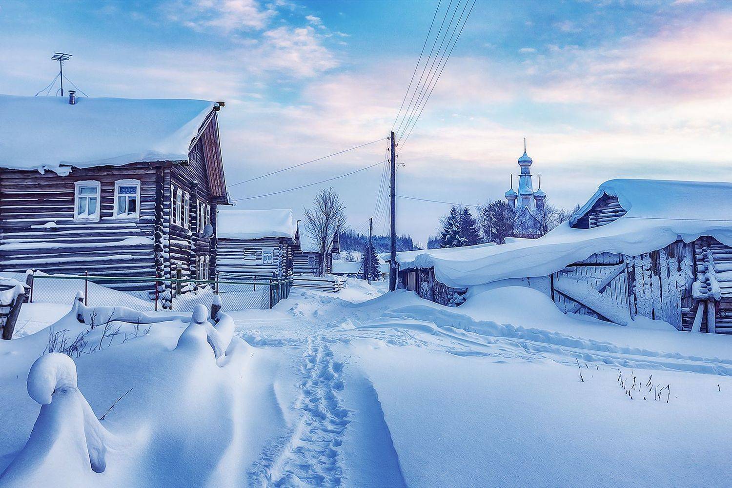 кимжа, снег, закат, Владимир Липецких