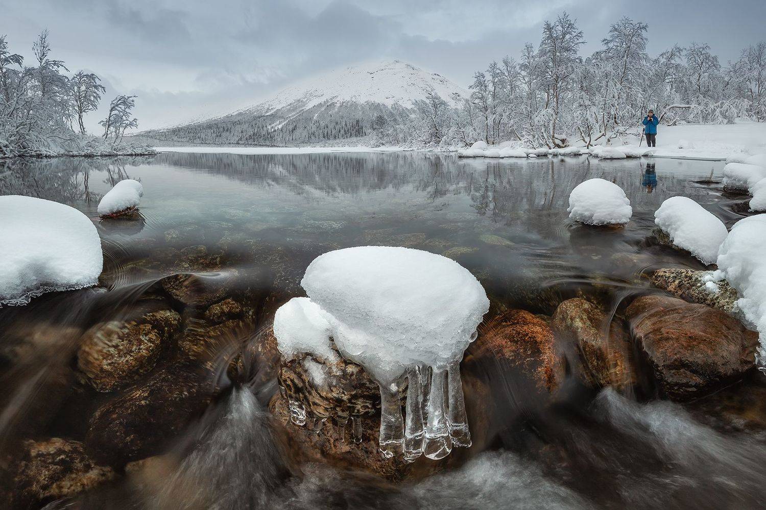 хибины, озеро, река, зима, Константин Маланин