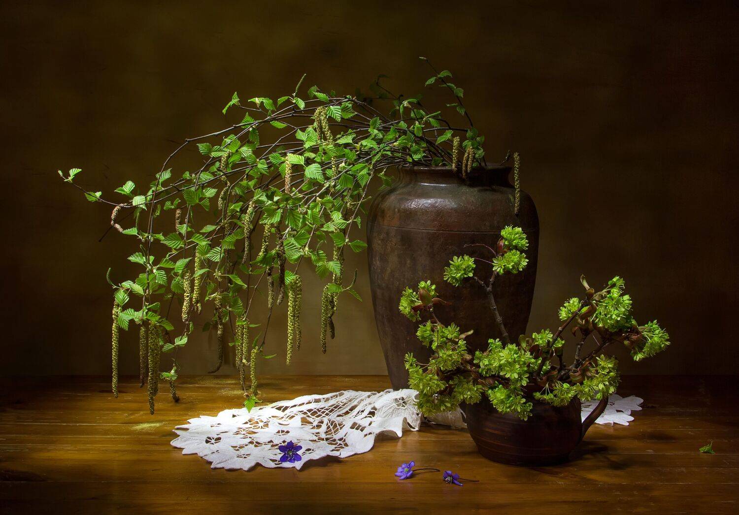 натюрморт, березка, листочки, первые листочки, Татьяна Феденкова