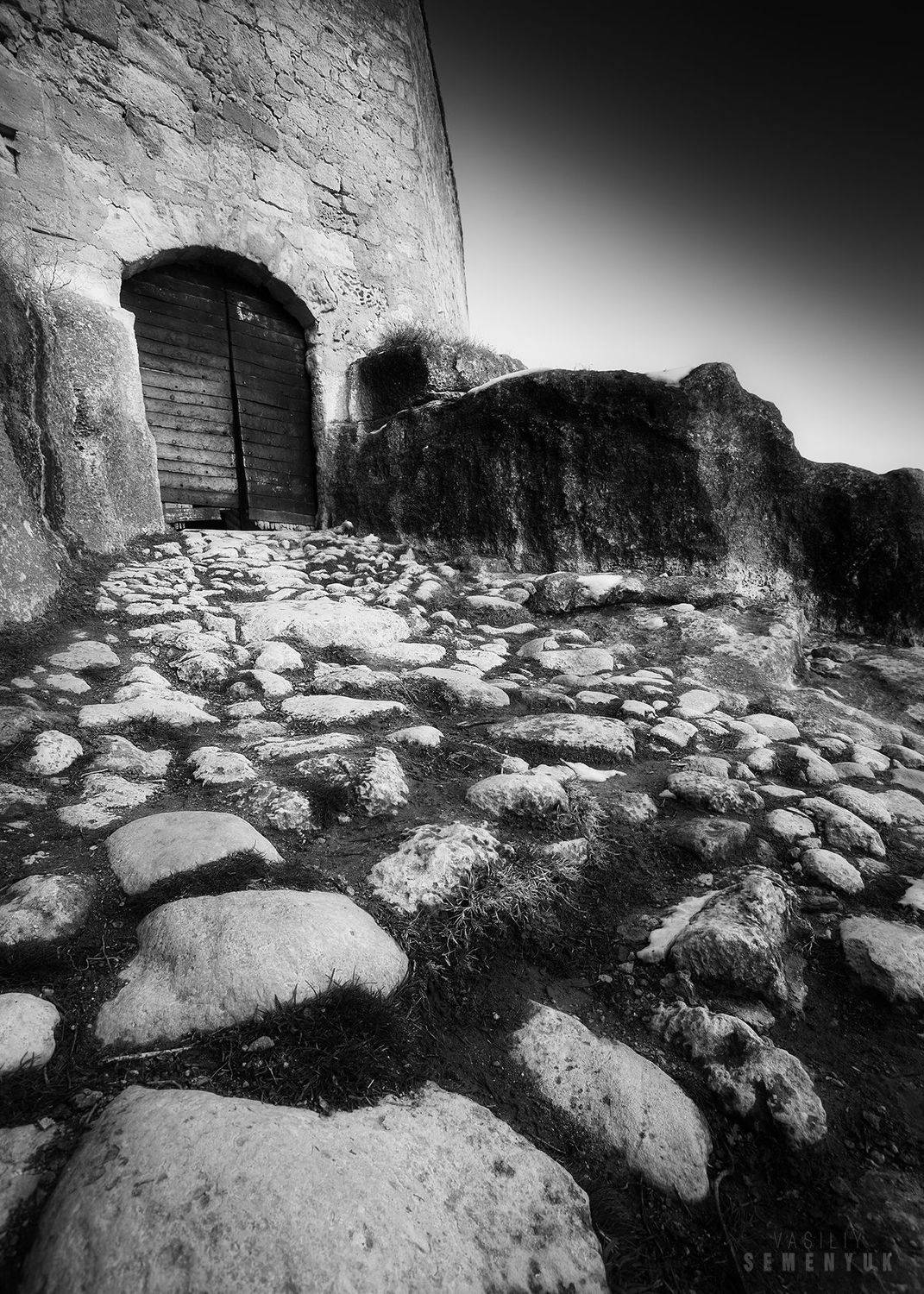крым, чуфут-кале, пещерный город, крепость, история, ч/б, landscape, medieval, fortress, b/w., Семенюк Василий