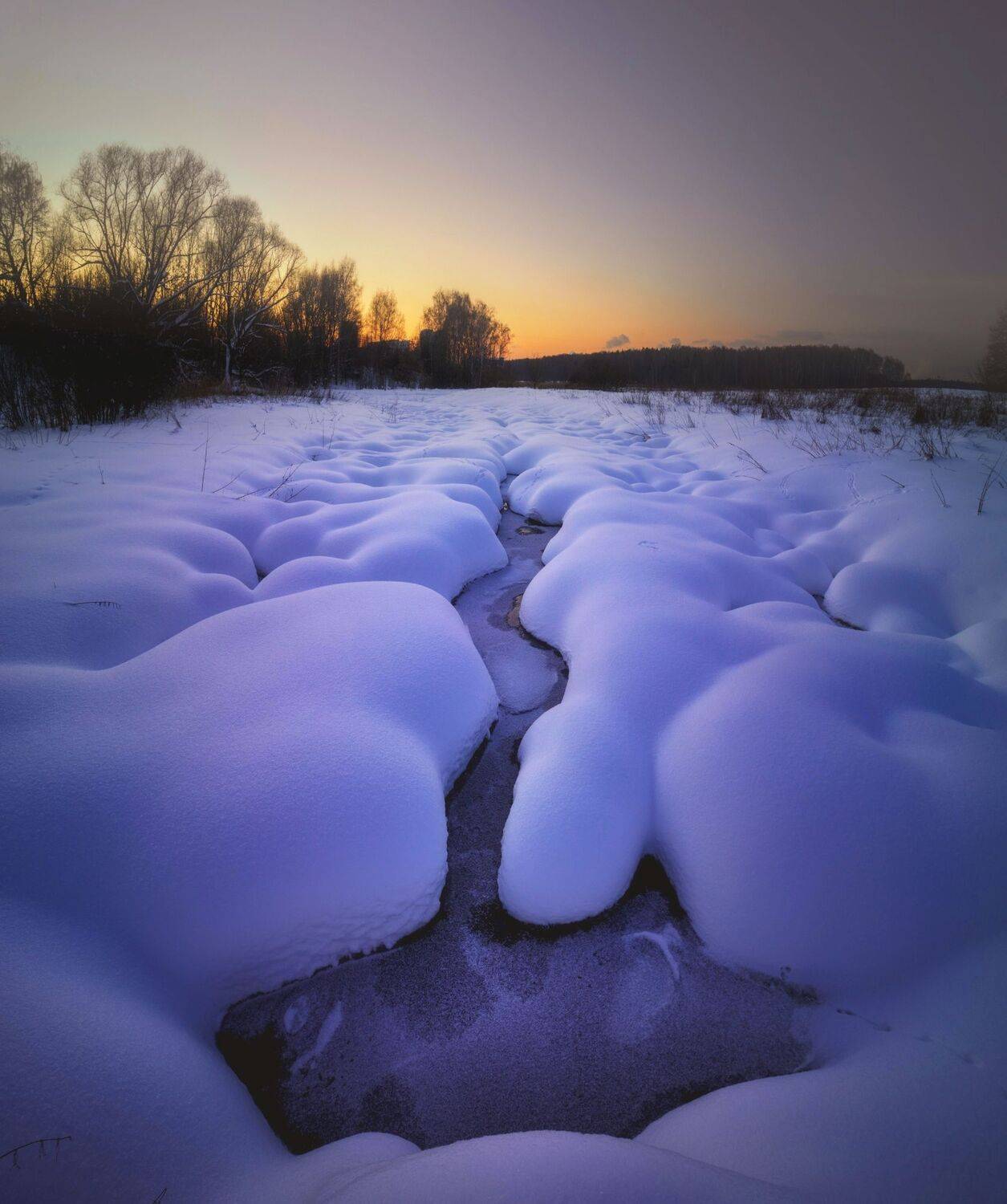 россия, москва, косинский, парк, природно-исторический, салтыковский, лесопарк, россия, москва, косино-ухтомский, район, поле, закат, вечер, сумерки, свет, пейзаж, путешествие, туризм, снег, зима, февраль, холод, мороз, небо, уикэнд, деревня, руднёво, рек, Котов Андрей